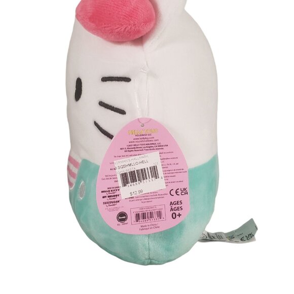 Hello Kitty Squishmallows Plush Toy Soft Cuddly 8" White Pink Aqua Ages 0+ - Picture 2 of 7